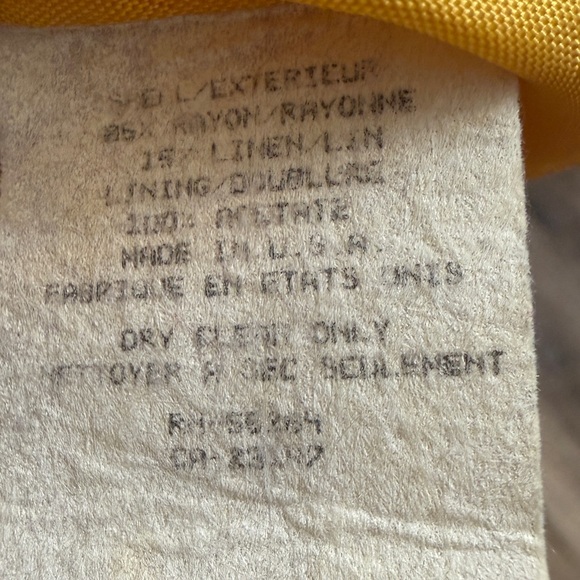 Talbots Vintage Yellow Linen Blend Button Blazer - Size 8 - Picture 8 of 8